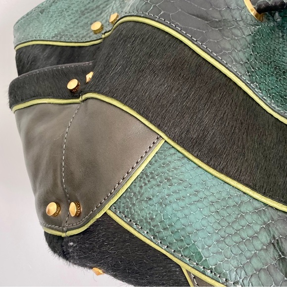 Cole Haan Gold Fish Patchwork Handbag - Picture 2 of 11